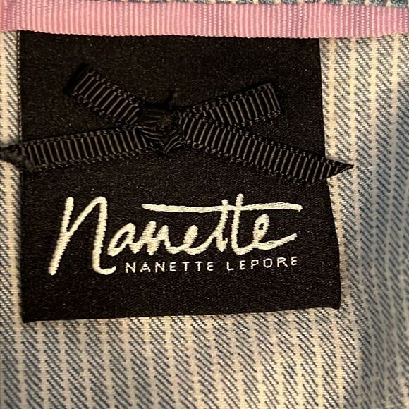 Nanette Lepore Blue/White Striped Denim Jacket Size Small - Picture 11 of 12